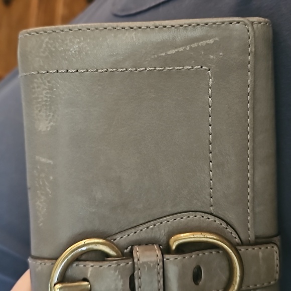 Coach Legacy Garcia Trifold gray leather wallet with pink interior - Picture 15 of 15